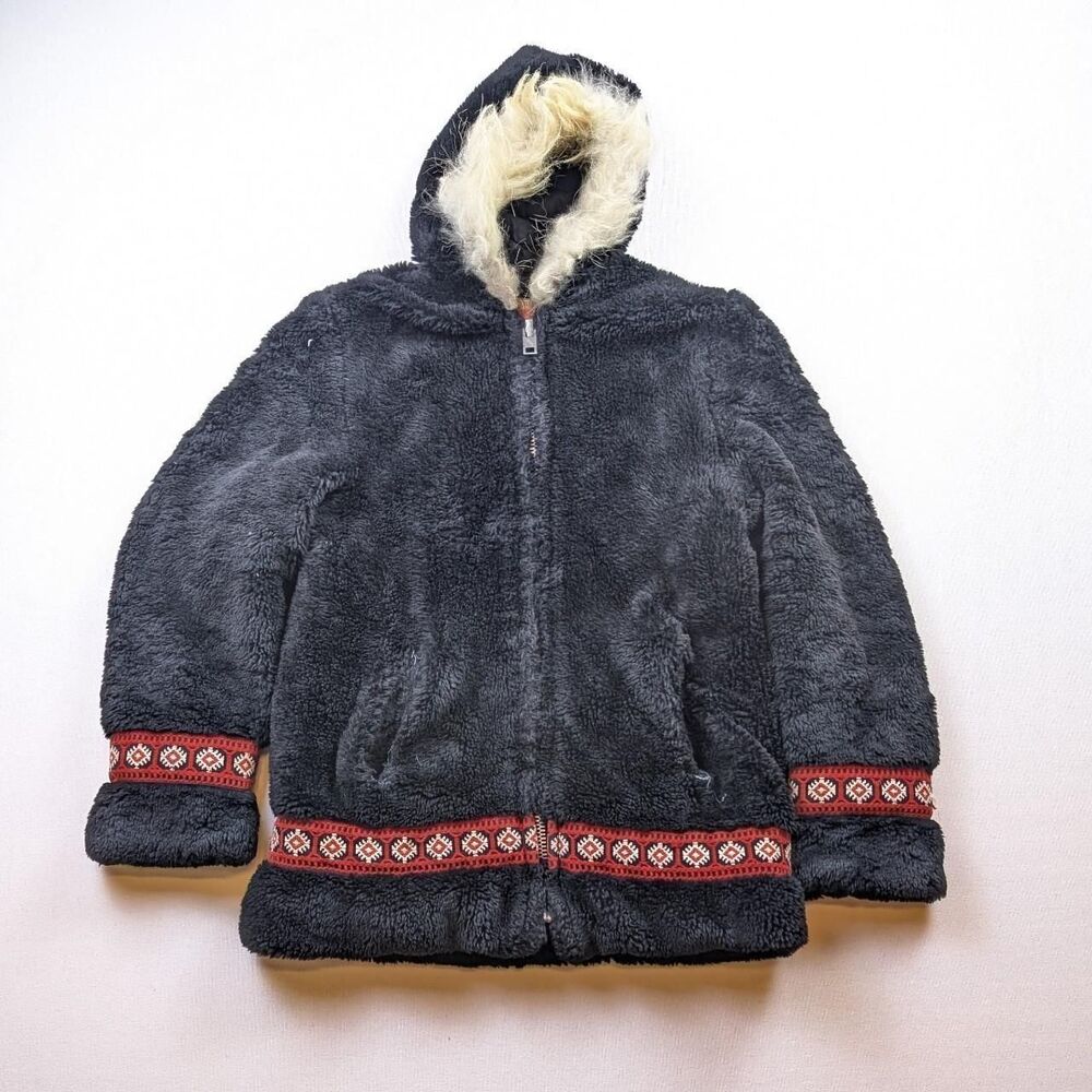 Vintage 60s Sears Roebuck Kerrybrooke Black Nordic Sherpa Coat Black Sz Womens S